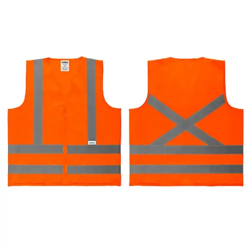 Colete Refletivo de Alta Visibilidade Fluorescente Laranja sem Bolso
