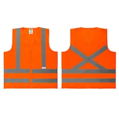Colete Refletivo de Alta Visibilidade Fluorescente Laranja sem Bolso