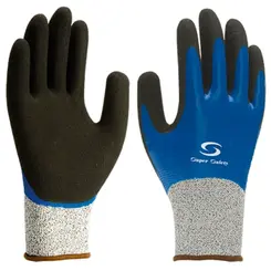 Luva Anti Corte com Banho Palma e Dorso Duplo Nitrílico SS1014 CA 38646 Super Safety