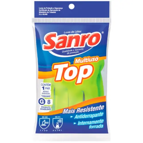 Luva Latex Vd Sanro Top