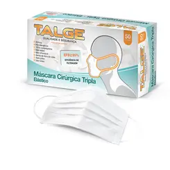 Mascara Retangular Tripla Com Elastico Cx C/50