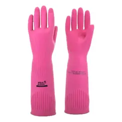 Luva Latex Ranhurada Rosa longa 40cm Volk CA 15100