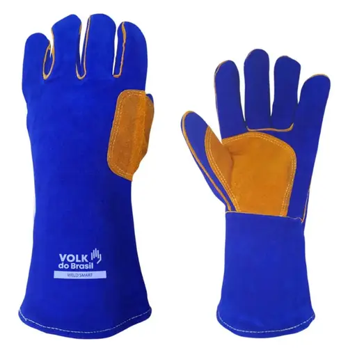 Luva Térmica Soldador em Couro WELD Smart 500ºC Volk CA 42917
