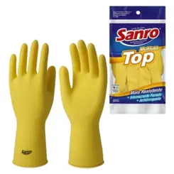 Luva Latex Amarela Sanro Top Ca 40044