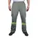 Calça Brim Pesado Cinza Uniforme Profissional com Faixa Refletiva
