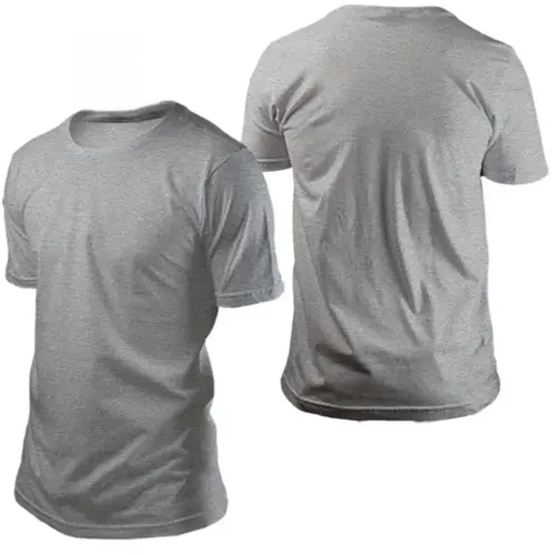 Camiseta Malha PV Cinza Mescla Manga Curta com Proteção UV